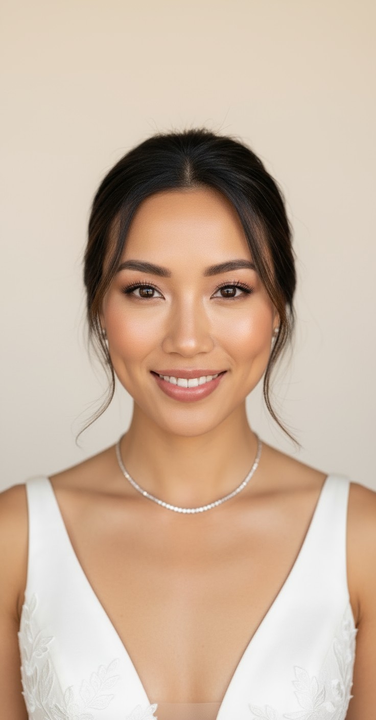 After Messy Low Bun Wedding Hair